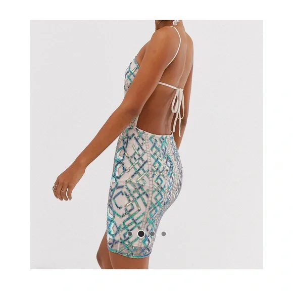 Geo-tribal neon dress with embellishment - Picture 3 of 8